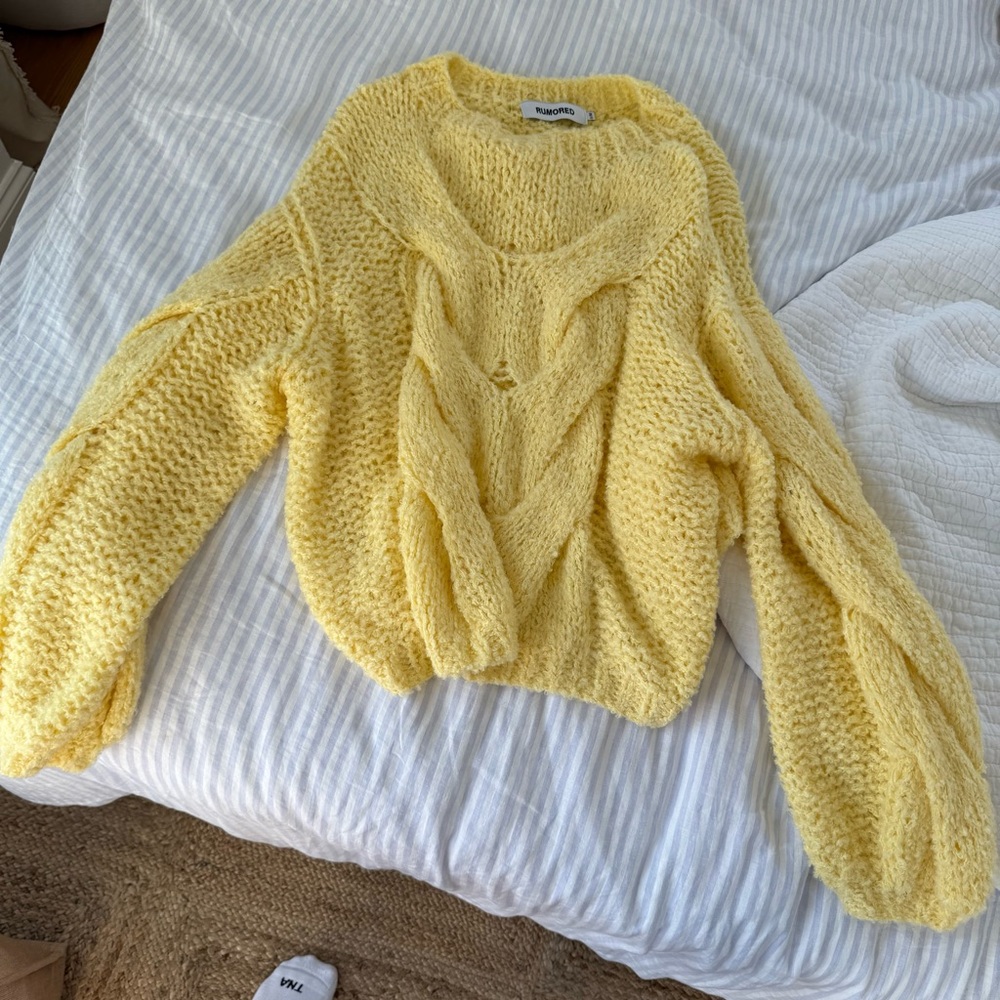 Rumored Cozy Yellow Knit Sweater